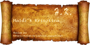 Halák Krisztina névjegykártya